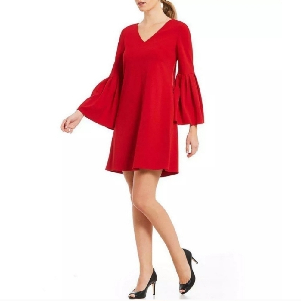 Antonio Melani sz 12 red bell sleeve dress new